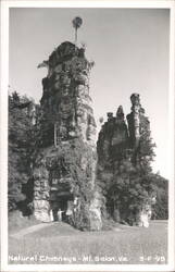 Natural Chimneys Rock Formations with People and Viewing Platform Postcard