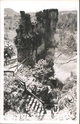 Natural Chimneys - Stairway To The Top Postcard