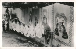 Hand Tufted Bedspreads Displayed Outdoors Postcard