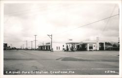 E.M.Shell-Pure Oil Station Postcard