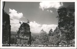 Scene At The Top of Natural Chimneys Postcard