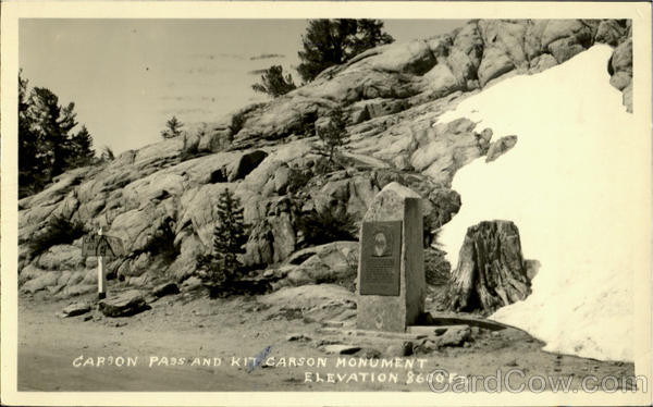 Carson Pass And Kit Carson Monument Markleeville California