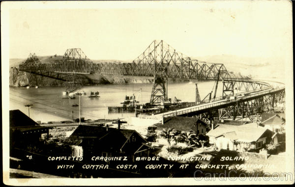 Completed Carquinez Bridge Crockett California