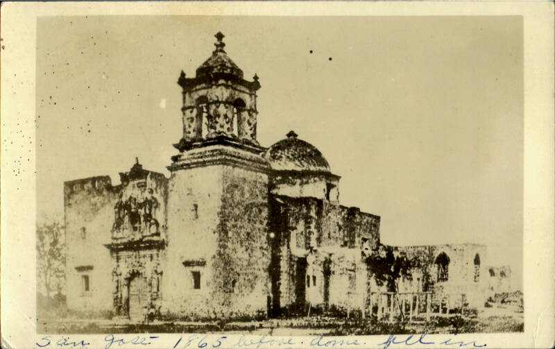 Mission San Jose Before Dome Fell in San Antonio Texas