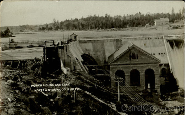 Power House And Lake Ellsworth Falls Maine