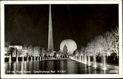 Night Scene Constitutional Mall New York 1939 NY World's Fair Postcard Postcard