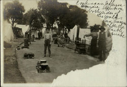 1908 Earthquake Cooking in Jefferson Camp Postcard