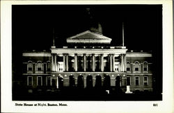 State House At Night Boston, MA Postcard Postcard
