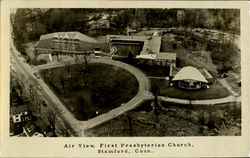 Air View First Presbyterian Church Stamford, CT Postcard Postcard