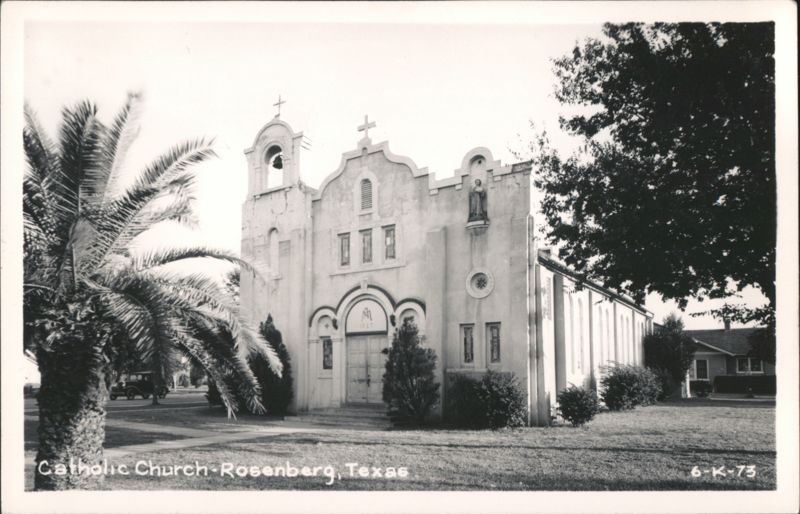 Catholic Church, Rosenberg, Texas, with Palm Tree