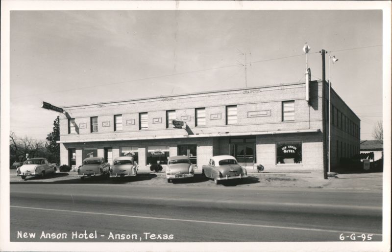 New Anson Hotel with Cars Parked Out Front Texas