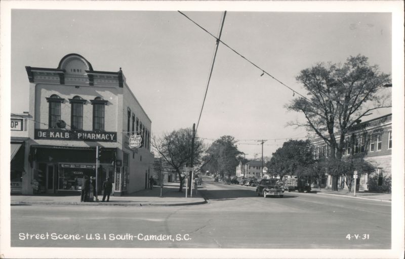 De Kalb Pharmacy Building and Street Scene, U.S. 1 South, Camden, SC South Carolina