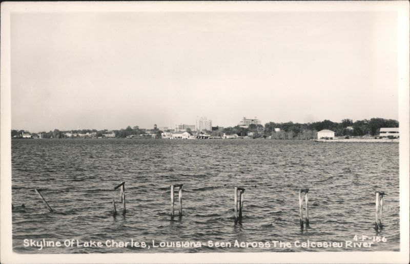 Skyline of Lake Charles, Louisiana from Calcasieu River