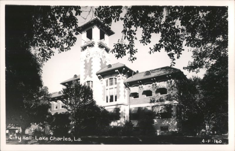 Historic City Hall Building with Prominent Tower, Lake Charles, Louisiana