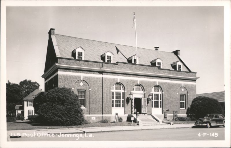 U.S. Post Office building with car on street Jennings Louisiana
