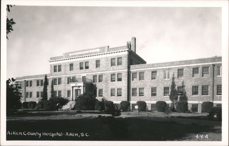 Aiken County Hospital, large brick building exterior South Carolina