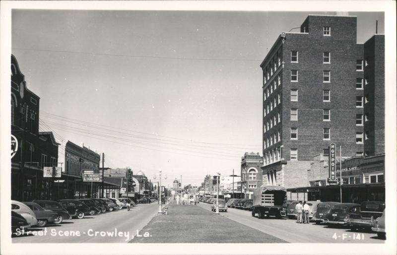 Crowley, LA Street Scene with J.C. Penney Co. and Hotpoint Building Louisiana