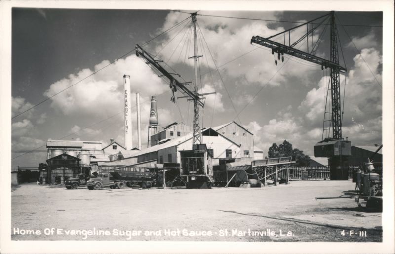 Evangeline Sugar and Hot Sauce Factory with Cranes and Trucks Saint Martinville Louisiana