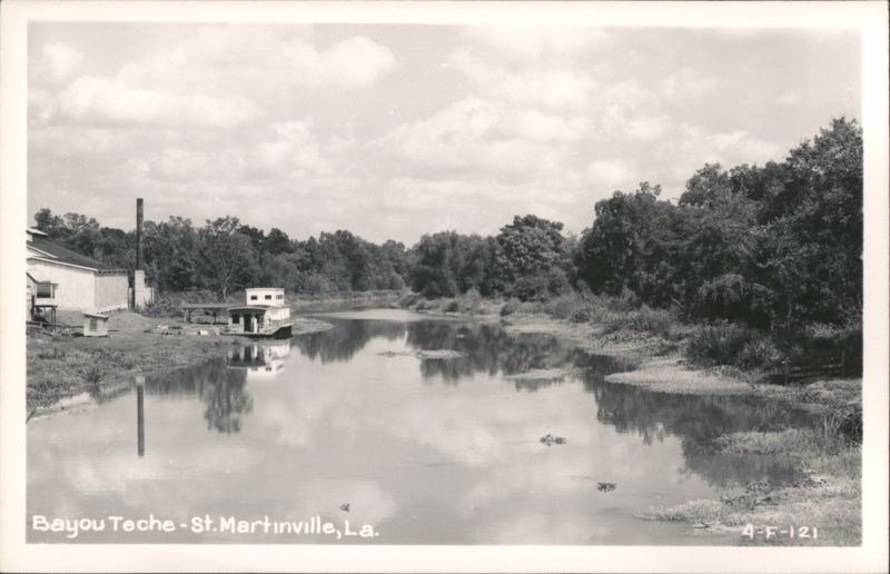 Bayou Teche with small building on bank, St. Martinville Saint Martinville Louisiana