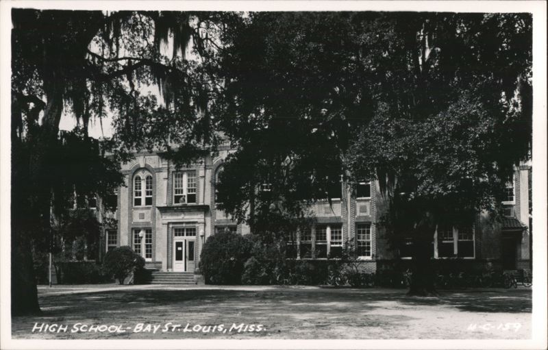 High School, Bay St. Louis with large trees Bay Saint Louis Mississippi