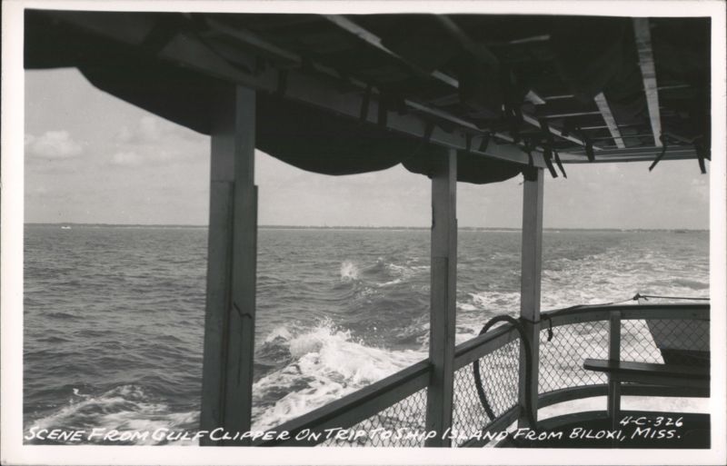 Scene from Gulf Clipper on trip to Ship Island Biloxi Mississippi