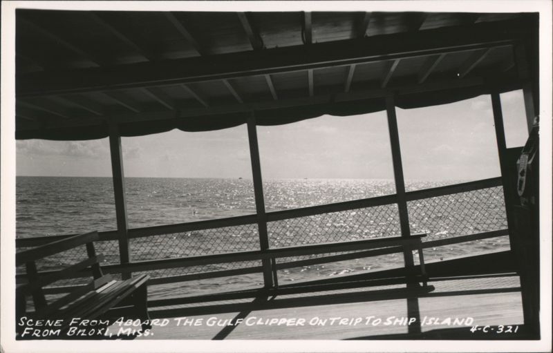 Scene from Aboard The Gulf Clipper on Trip to Ship Island Biloxi Mississippi