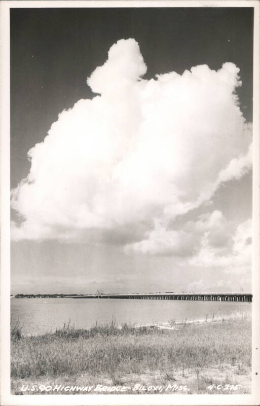 U.S. 90 Highway Bridge with Large Cloud Biloxi Mississippi