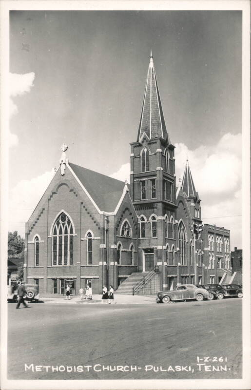 Methodist Church with two steeples Pulaski Tennessee