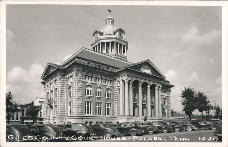 Giles County Court House with Cars, Pulaski, Tennessee