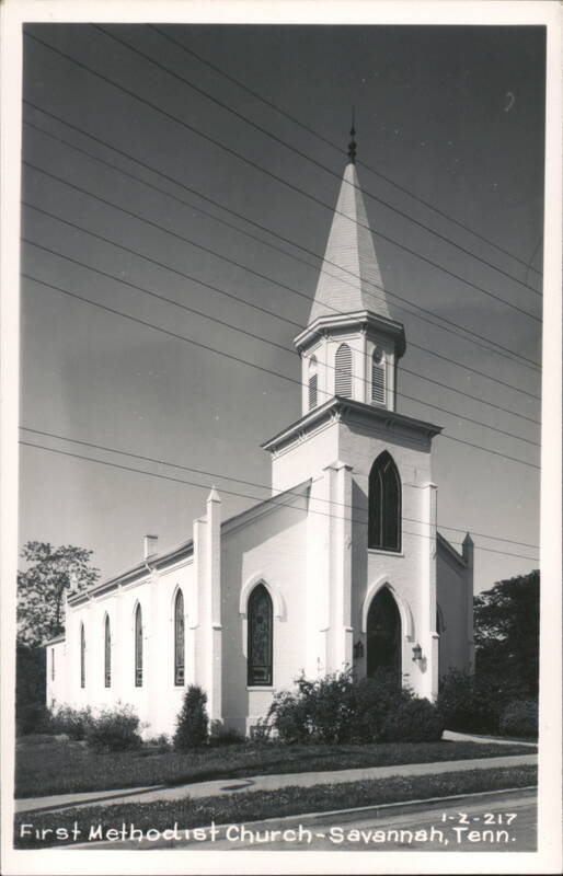 First Methodist Church, Savannah, TN - Steeple and Gothic Windows Tennessee