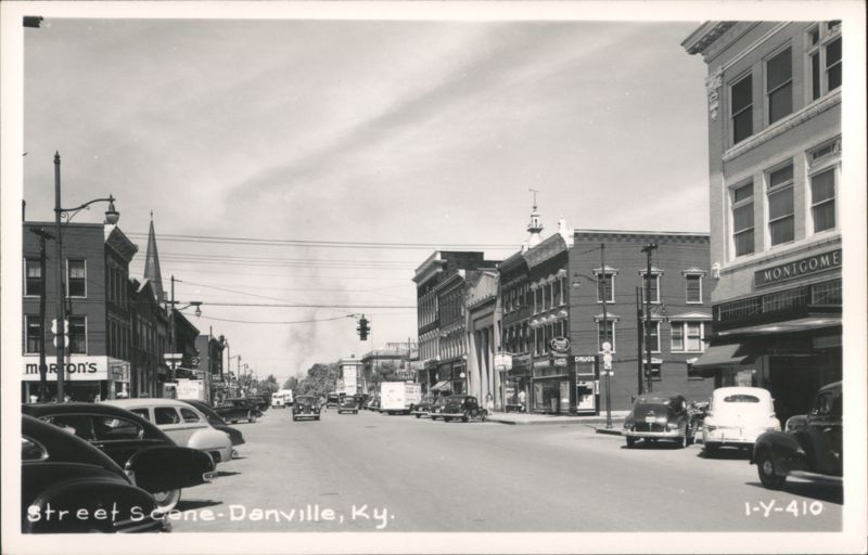 Street Scene with Cars and Businesses, Danville Kentucky