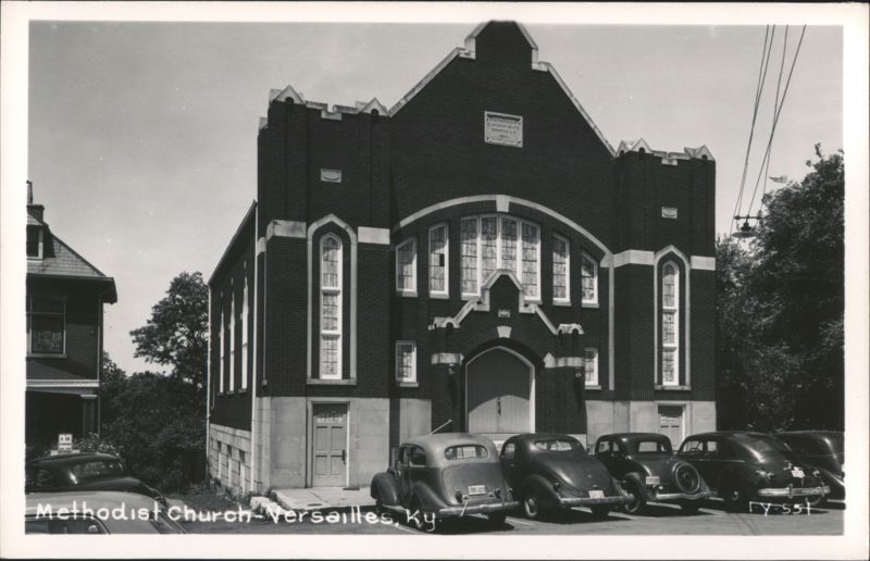 Methodist Church with Cars, Versailles, KY Kentucky