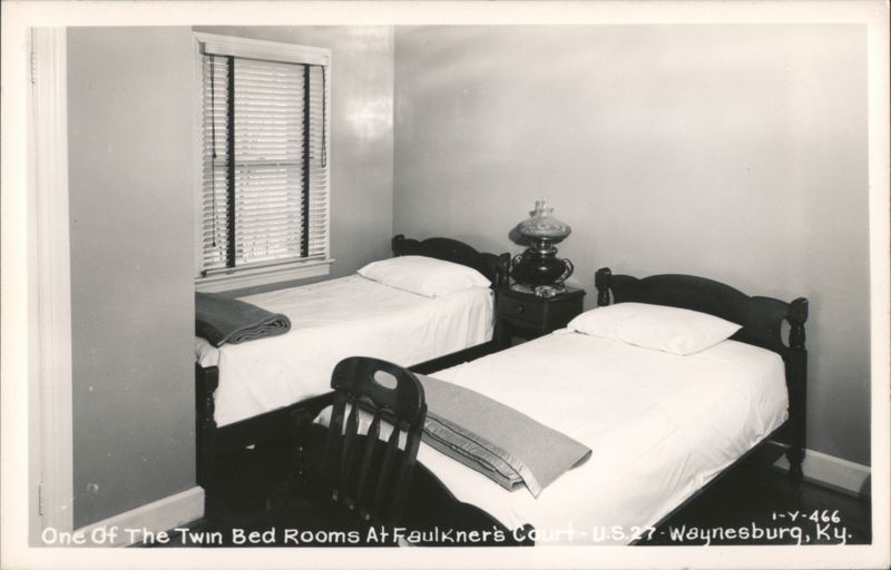 One Of The Twin Bed Rooms At Faulkner's Court Waynesburg Kentucky