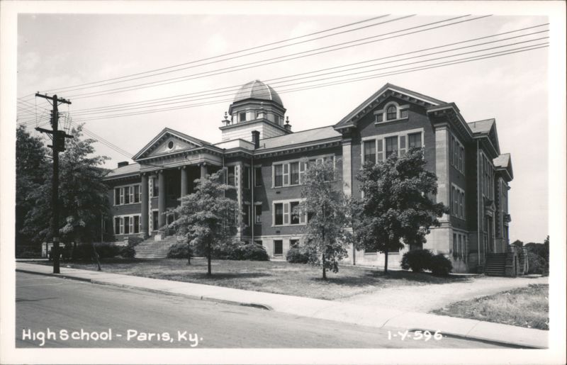 Paris, KY High School Building with Domed Cupola and Columns Kentucky