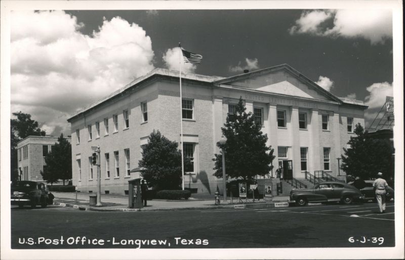 U.S. Post Office building with American flag Longview Texas