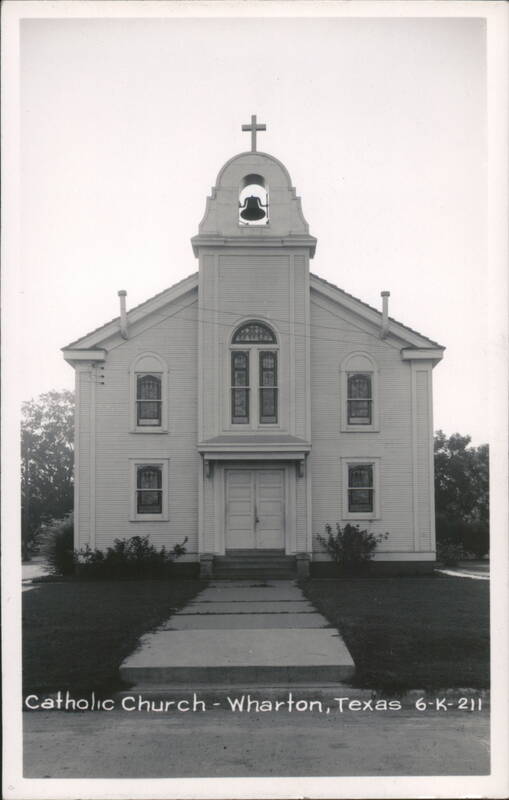 Catholic Church with Bell Tower and Cross Wharton Texas