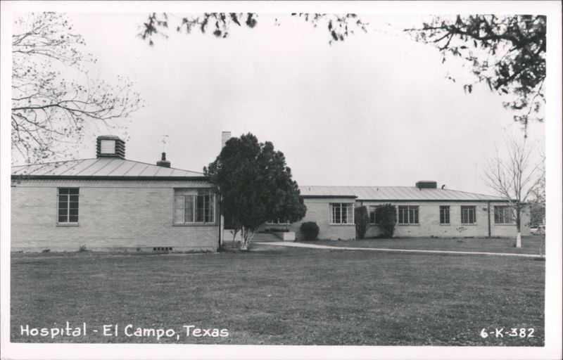 Hospital Building with Grassy Lawn and Trees El Campo Texas