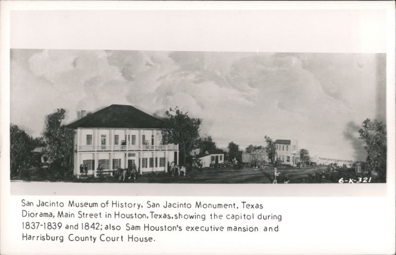 Diorama of Main Street Houston with Capitol, Sam Houston Mansion, Courthouse Texas
