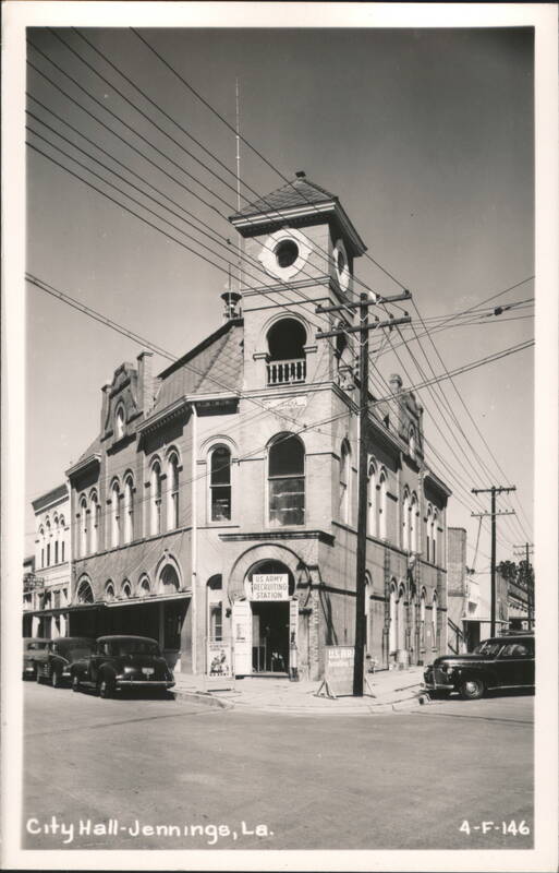 Jennings, LA City Hall with US Army and Navy Recruiting Stations Louisiana