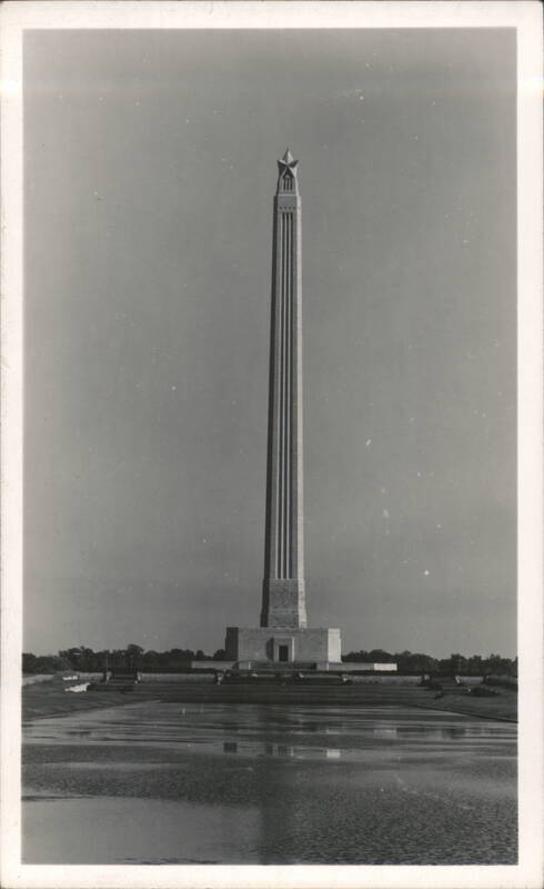 San Jacinto Monument with Star on Top Reflected in Water Houston Texas