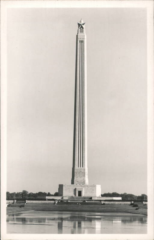 San Jacinto Monument with Star Finial Reflected in Water Houston Texas