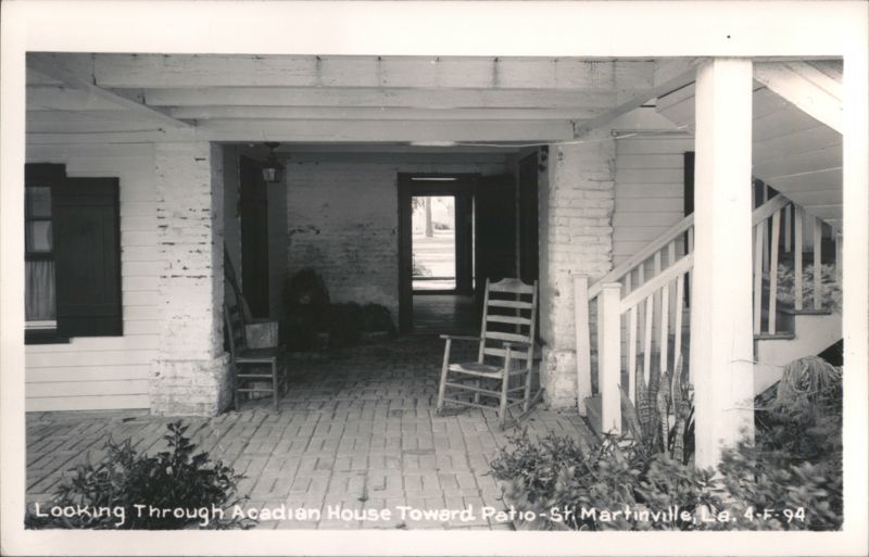 Acadian House Interior Looking Towards Patio with Rocking Chair Saint Martinville Louisiana