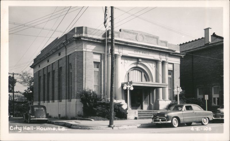 City Hall with Cars, Houma, Louisiana