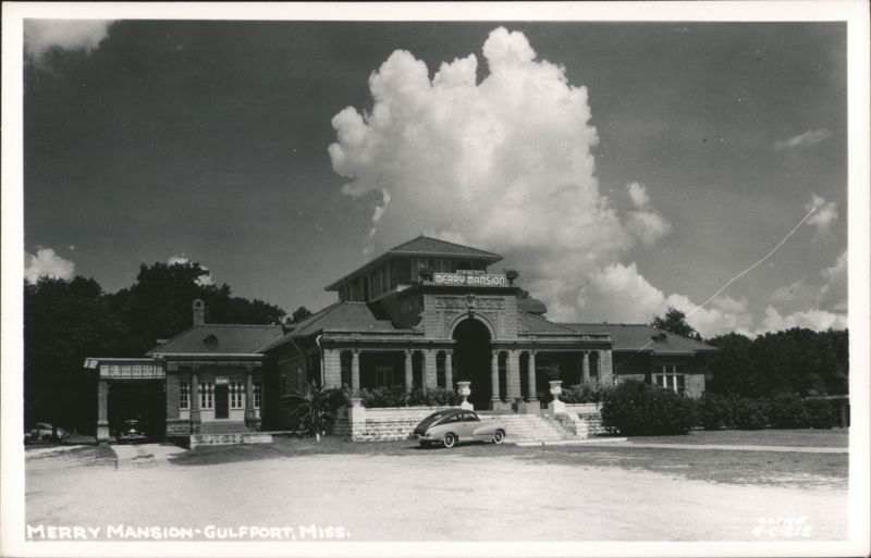 Merry Mansion Building View with Car Gulfport Mississippi