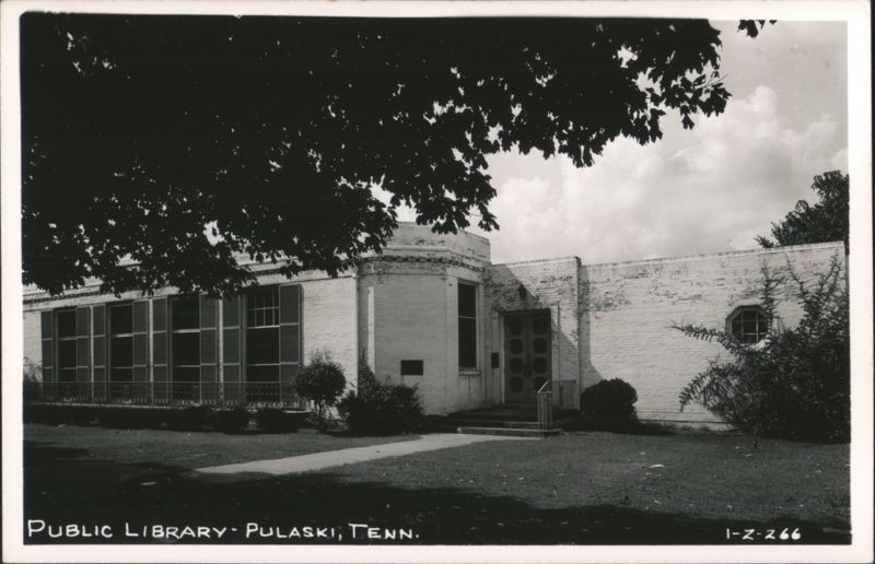 Public Library Building with Large Trees, Pulaski, TN Tennessee