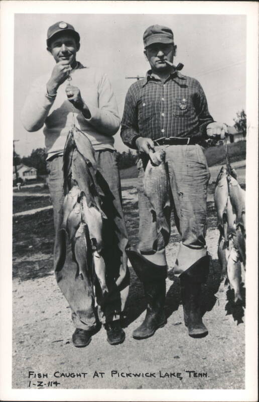 Two Men with Fish Catch at Pickwick Lake Tennessee