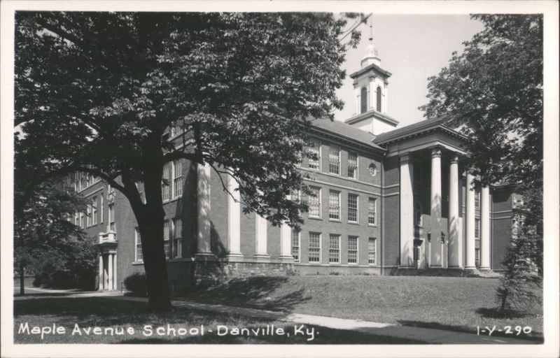 Maple Avenue School building with cupola and columns Danville Kentucky