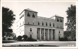 Masonic Temple Building with Columned Entrance Postcard