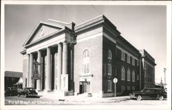 First Baptist Church with Revival Banner, Port Arthur Postcard