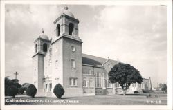 Catholic Church, El Campo, Texas Postcard